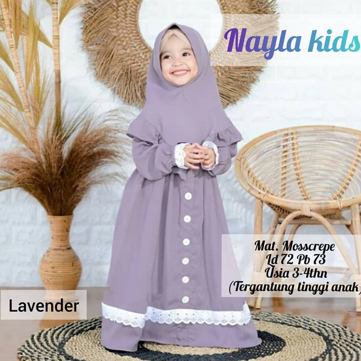 Gamis anak usia 1-12th/Gamis zayda kids/baju muslim anak/
