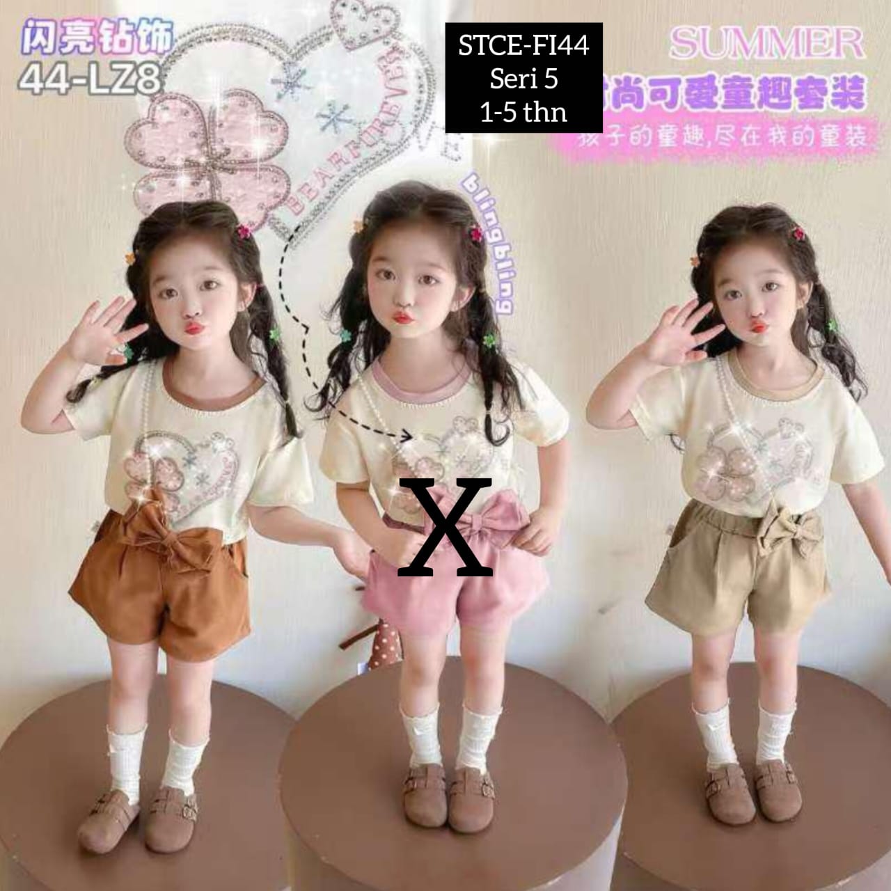 Setelan Anak Cewek SFC2 89 rb Seri 4 dan 5 Sesuai Foto 1-4/5 tahun